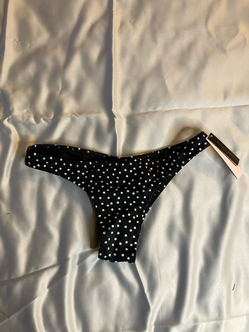 Victoria's Secret Black and White Polka Dot Kids Bikini Bottoms